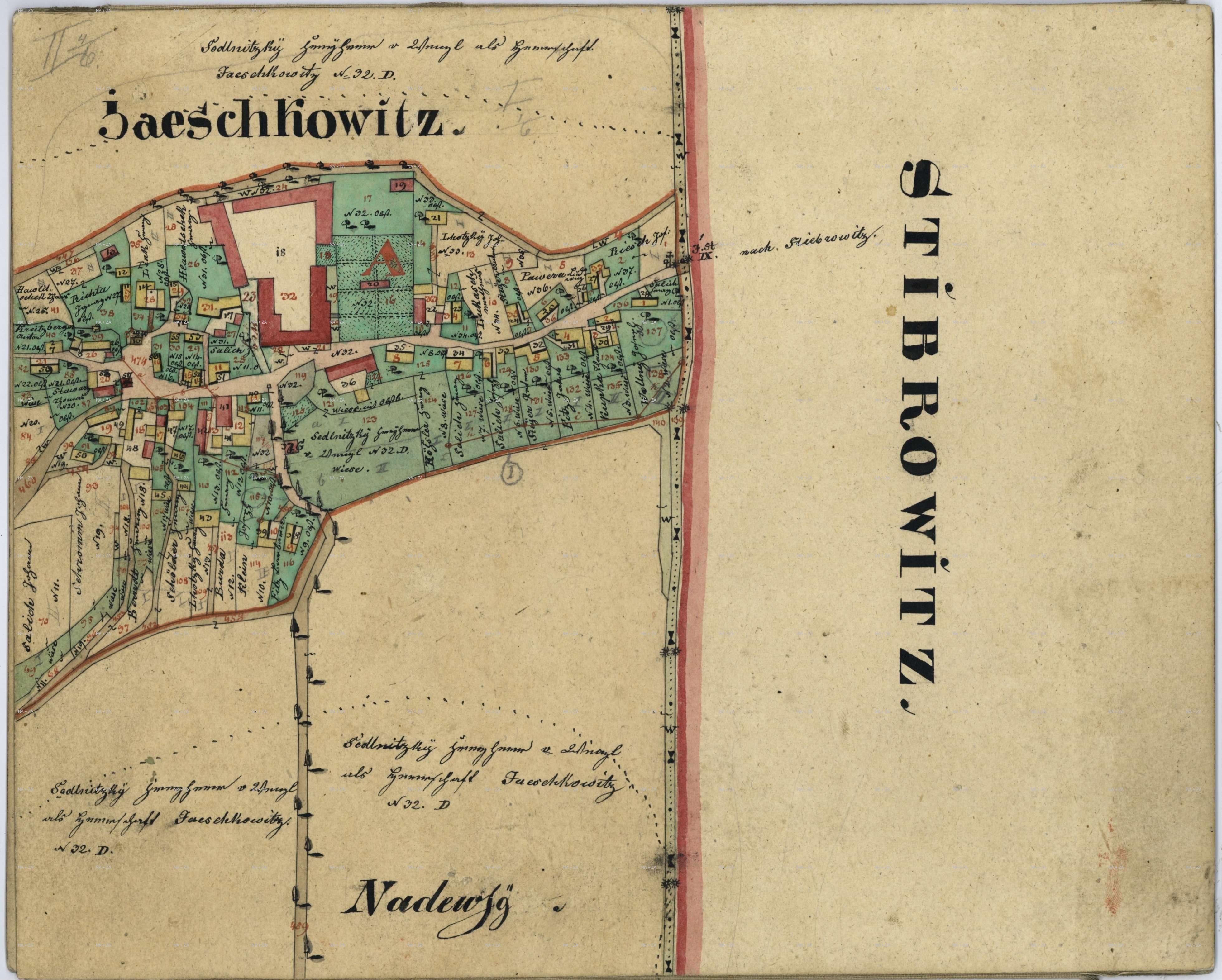 Celý mapový list Sl187_C4 s historickou zástavbou Jezdkovic