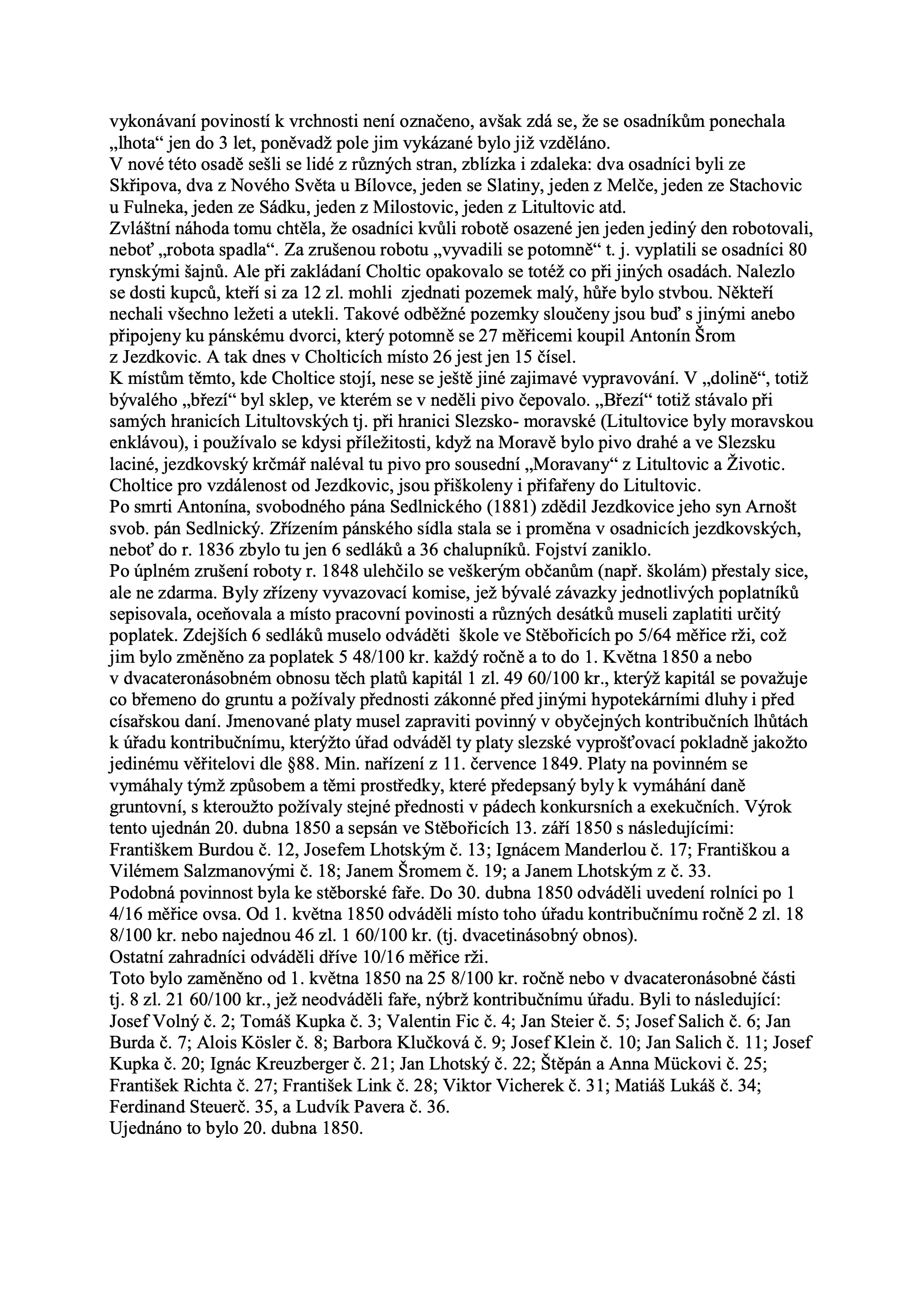 Strana kroniky s Josefem Kleinem a platbou místo žita